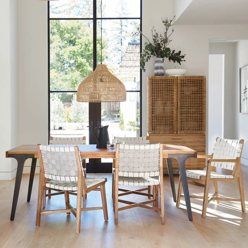 Lakin 61"-99" Teak Extendable Dining Table