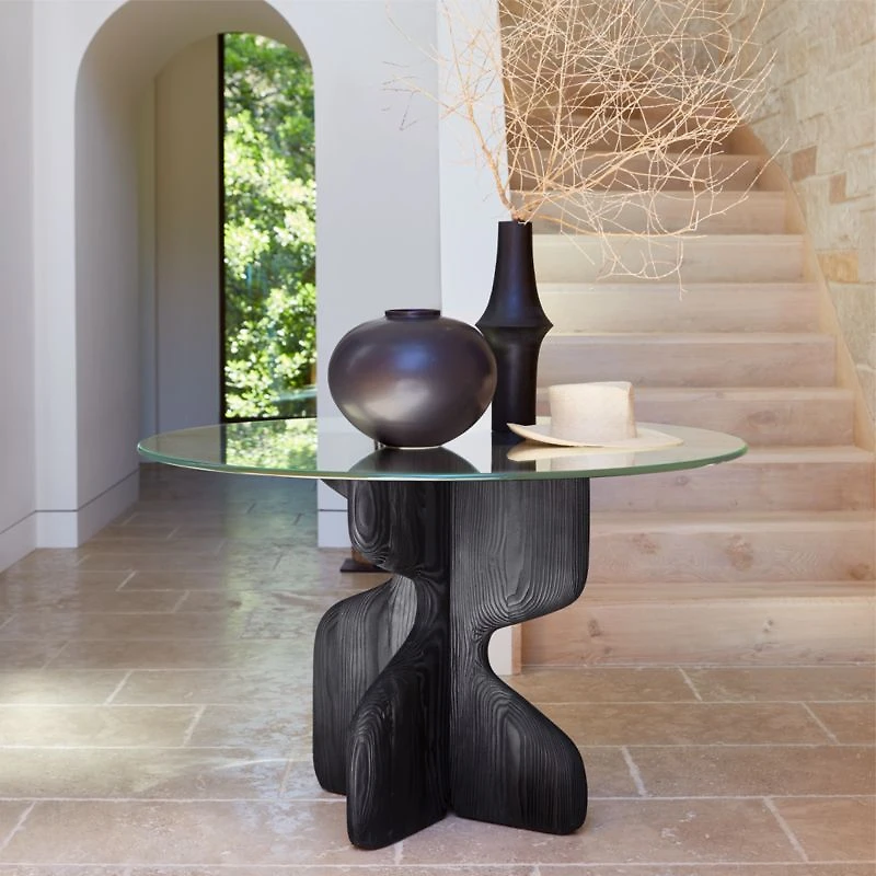 Lechuza Glass Top Round Dining Table