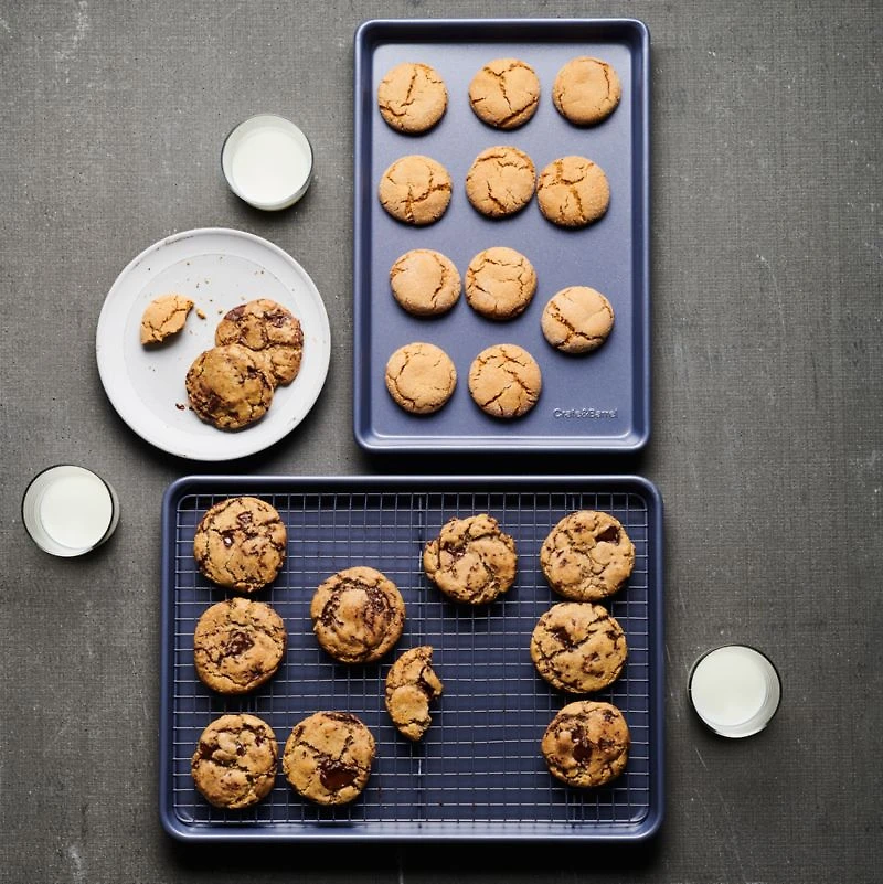 Crate & Barrel Slate Blue Baking Sheet and Cooling Rack Set