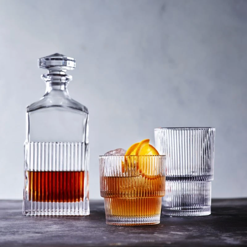 Atwell 11-Oz. Stackable Ribbed Double Old-Fashioned Glass