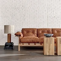 Shinola Parker Wood Table Lamp with Woven Canvas Shade