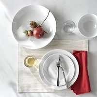Aspen Rimmed Porcelain Dinner Plates, Set of 8