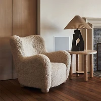 Ruins Cream Ceramic Sculptural Table Lamp with Pleated Shade by Athena Calderone 20"