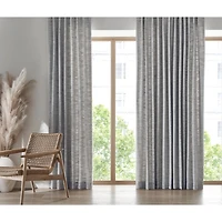 Reid Blue Recycled Fiber Blackout Window Curtain Panel 52"x84"