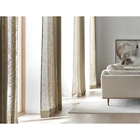 Lindstrom Warm Beige Organic Cotton Sheer Window Curtain Panel 52"x96"