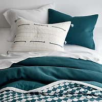 Geo-Fan Kids Organic Twin Teal Scallop Quilt