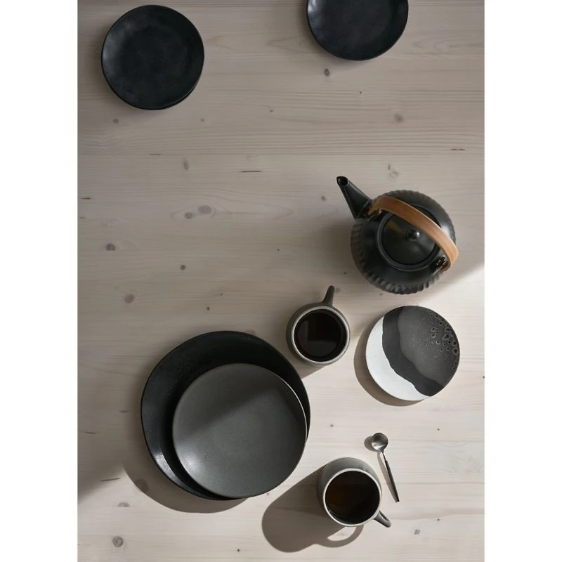 Marin Matte Black Stoneware Salad Plates, Set of 8