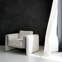 Dessau Boucle Accent Chair with Chrome Frame