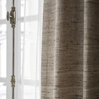 Trevino Warm Beige Cotton Silk Blend Window Curtain Panel 52"x84"