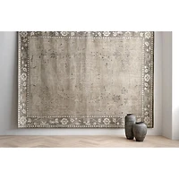 Rochelle Traditional Floral Grey Area Rug 10'x14'