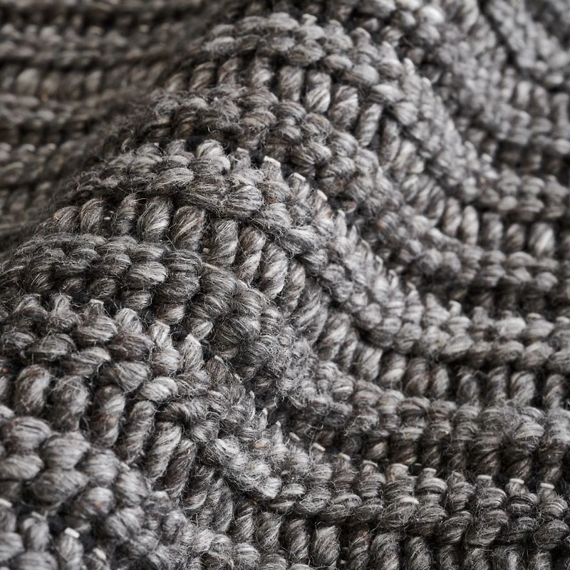 Prato Performance Wool Black Area Rug 6'x9'