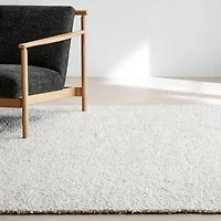 Lille Performance Solid Bouclé Ivory Area Rug 6'x9'