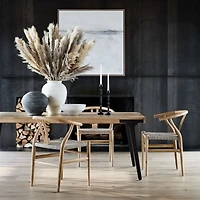 Lakin 81"-119" White Oak Wood Extendable Dining Table