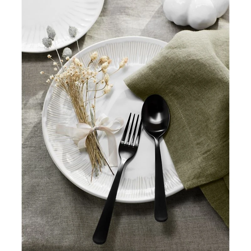 Jett Black Satin 20-Piece Flatware Set