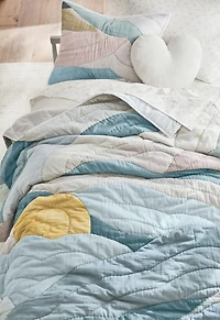 Cloud Embroidered Hand-Quilted Cotton Kids Pillow Sham