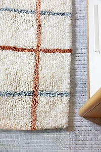 Viscose Grid Light Blue Kids Area Rug 5'x8'
