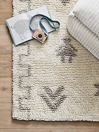 Gabey Figures Wool Dark Beige Kids Area Rug 5'x8'
