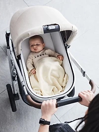 Pointelle Knit Pampas Ivory Baby Stroller Blanket