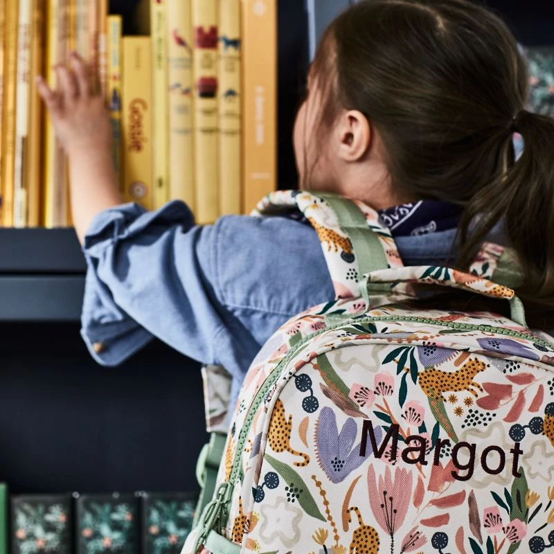 Dreamer Leopard Floral Kids Backpack with Side Pockets