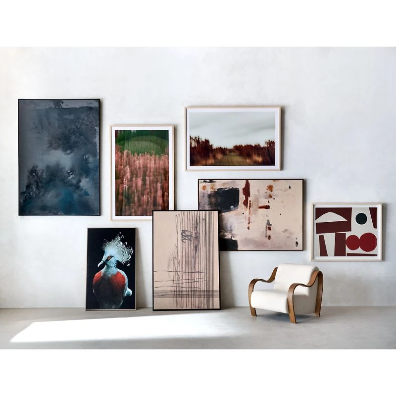 "Trace" Framed Beige Wall Art Print 40"x60" by Justin Q. Williams