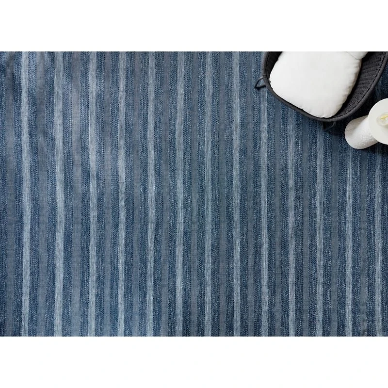 Catania Performance Handwoven Navy Blue Indoor/Outdoor Area Rug 10'x14'