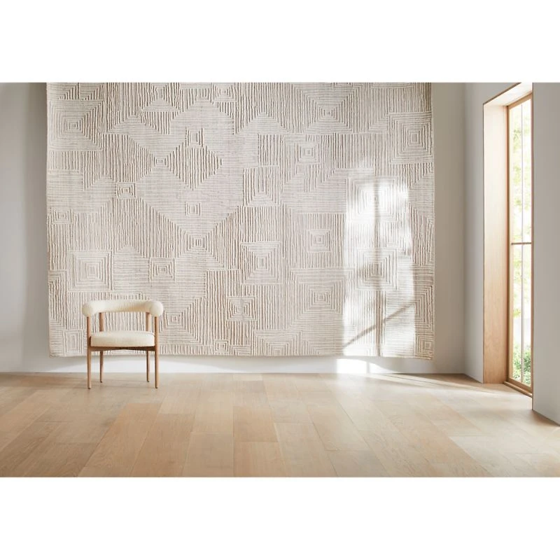 Milos Wool and Viscose Handwoven Sand Brown Area Rug 9'x12'