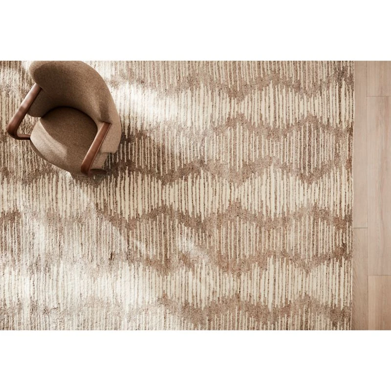 Berlin Wool-Blend Hand-Knotted Latte Brown Area Rug 9'x12'