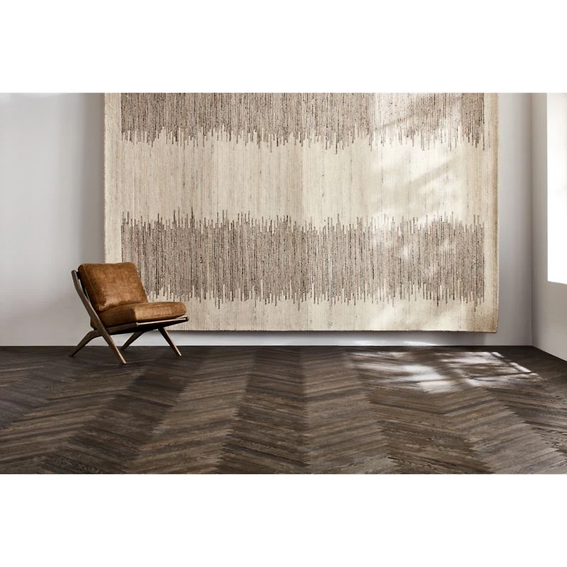 Antibes Wool and Viscose Hand-Knotted Sand Area Rug 6'x9'