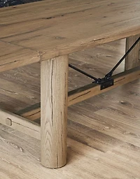 Breckenridge 78"-108" Weathered Rustic Oak Wood Extendable Dining Table