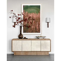 Panache 72" Cerused Natural Oak Wood Media Console with Textured Doors