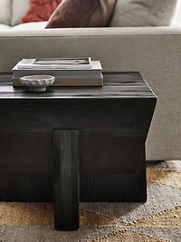 Kota Square Textured Black Pine Side Table