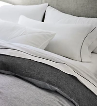 Aire Natural Hemp Ink Black Grid King Duvet Cover
