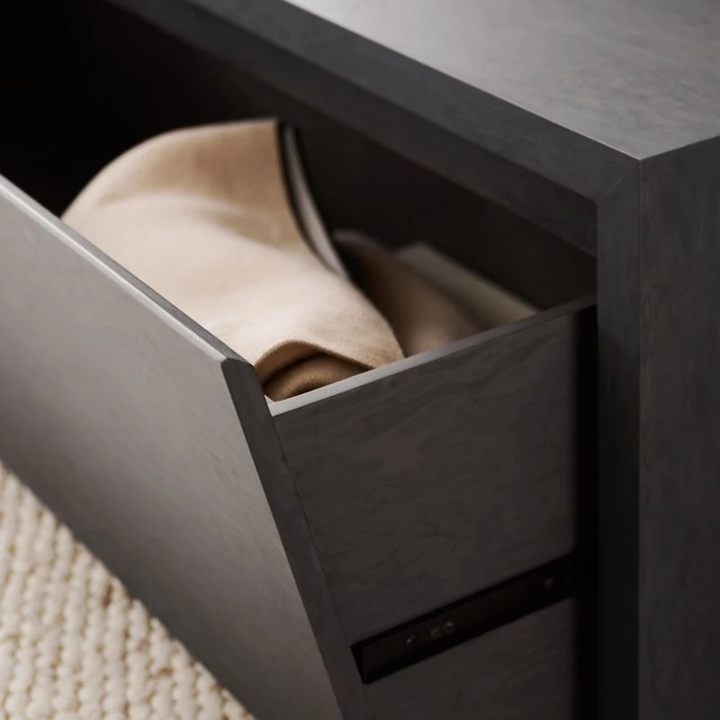 Vander Charcoal Wood 50" Rectangular Storage Coffee Table