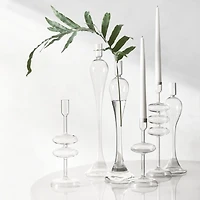 Venezia Small Clear Glass Taper Candle Holder