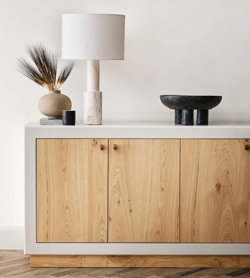 Ibiza Oak and Plaster 78" Credenza