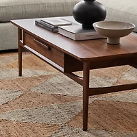 Toulon Jute Diamond Checkered Grey Area Rug 6'x9'