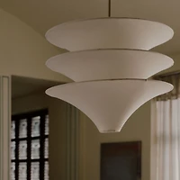 Trésor Three Tiered Fabric Pendant Light by Athena Calderone