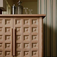 Honore Natural Oak Wood 38" Bar Cabinet by Athena Calderone