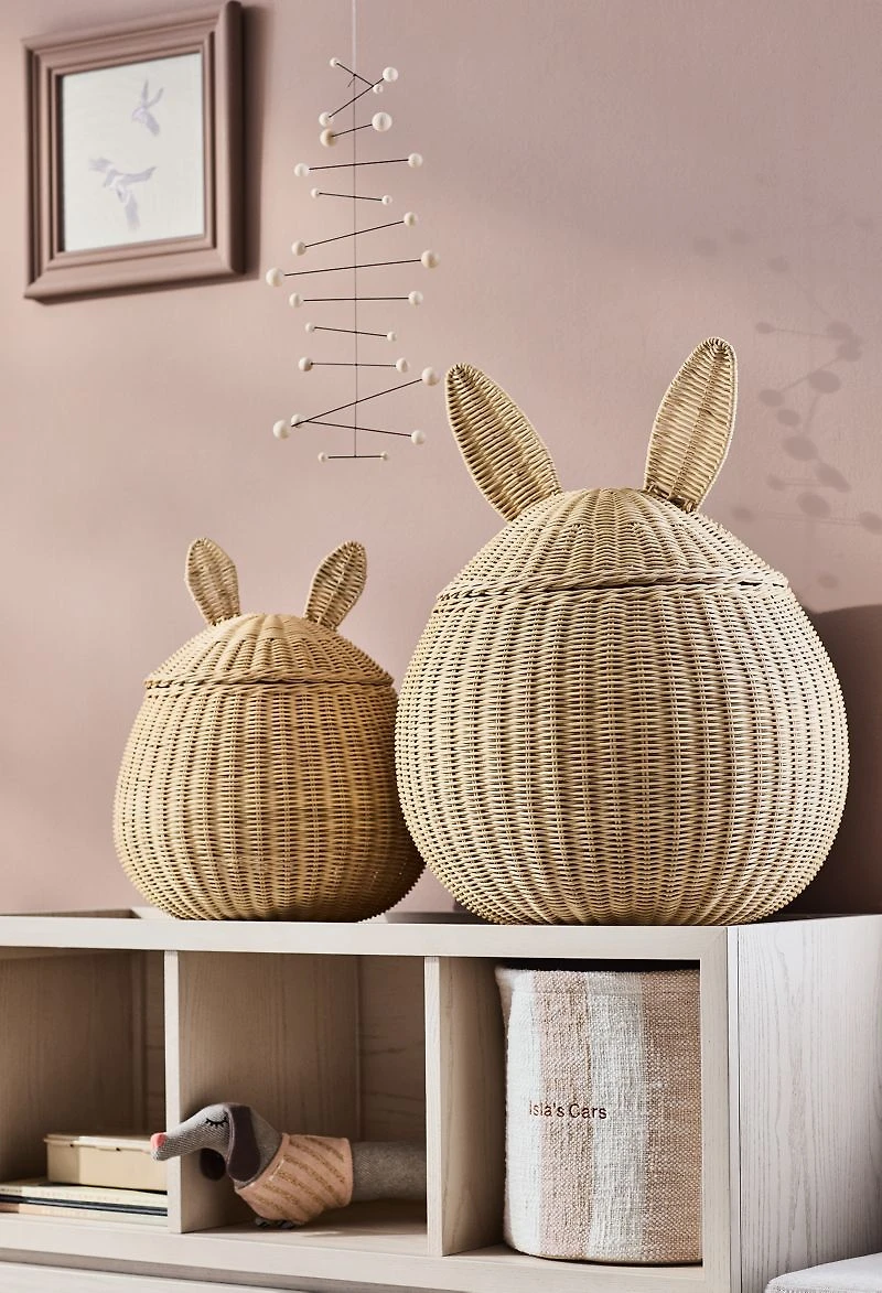 Wicker Bunny Floor Storage Basket