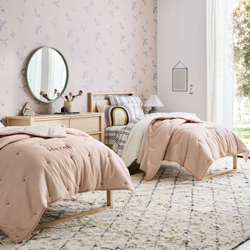 Pop Stitch Elegant Pink Organic Cotton Voile Kids Twin Comforter