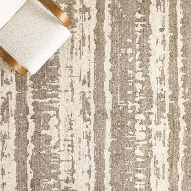 Rome Wool Blend Hand-Knotted Taupe Area Rug 6'x9'