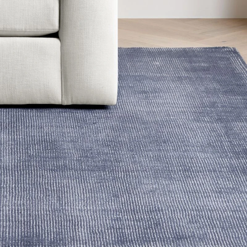 Vaughn Performance Wool-Blend Handwoven Blue Area Rug 6'x9'