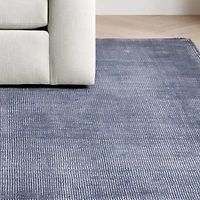Vaughn Performance Wool-Blend Handwoven Blue Area Rug 6'x9'