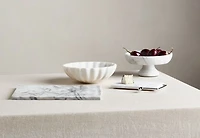 French Kitchen Marble White Scalloped Serving Bowl