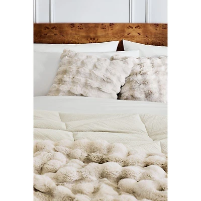 Cotton Crinkle Matelasse Calm Beige Full/Queen Comforter