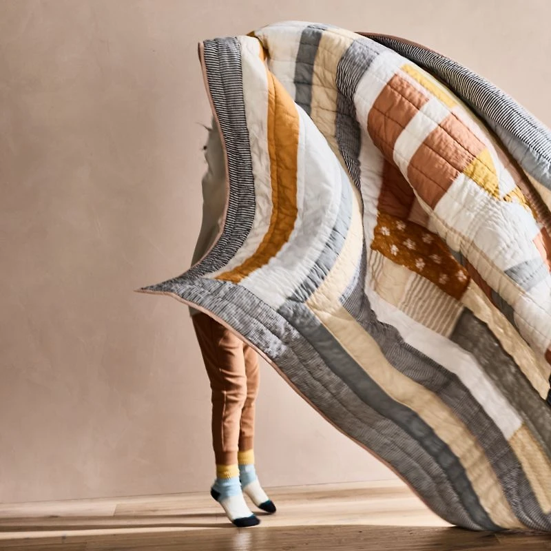 Gee's Bend Amir Amor Patchwork Organic Cotton Kids Twin Quilt