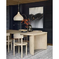 Virage Natural Oak Wood Curved Dining Chair