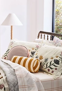 Wonderland Prairie Embroidered Organic Cotton Voile Kids Pillow Sham