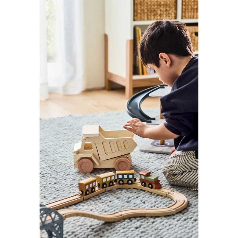 Natural Wood Kids Dump Truck