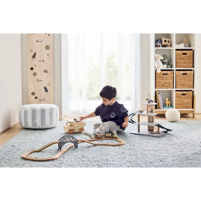 Wooden Kids Parking Garage Play Set